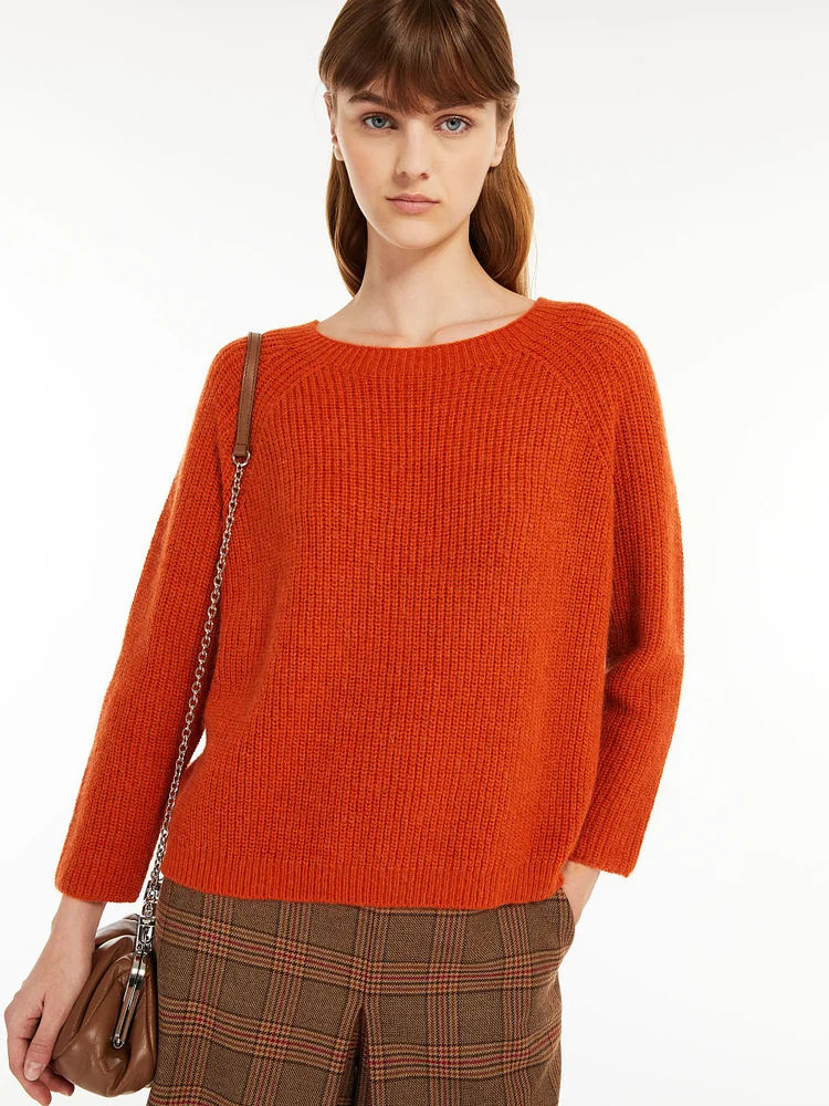 Mohair yarn sweater - ORANGE