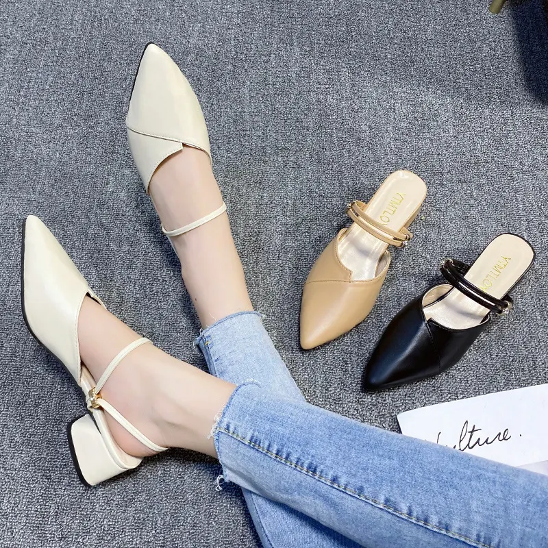 Breakj Breakj And Cool Slippers Women's Summer 2025 Bag Head Half Slippers Korean Version Of The Inside And Outside Two High And Women's Shoes Super High