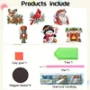 6Pcs Diamond Painting Acrylic Christmas Fridge Stickers Magnets Decals for Home Decor
