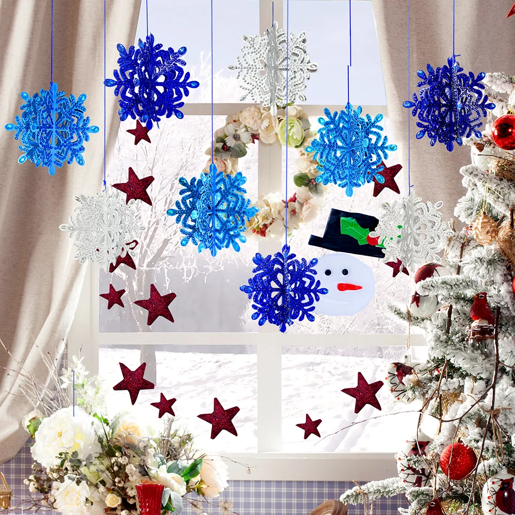 5D DIY PET Special Shaped Snowflake Diamond Art Hanging Decorations for Beginner