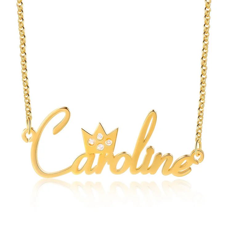 Collar con 1 nombre personalizado con corona Joyería personalizada elegante El mejor regalo para niña