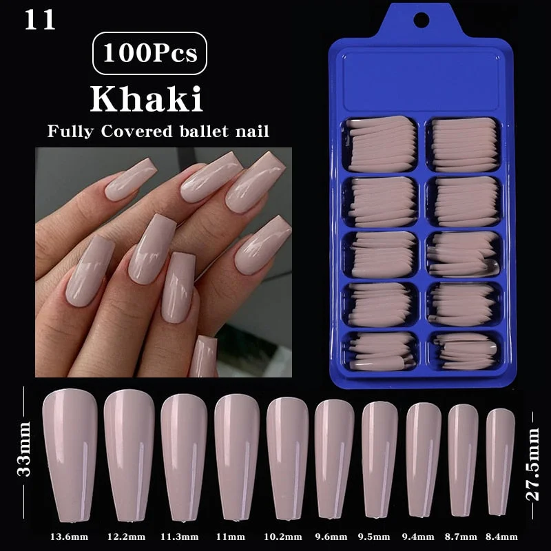 100Pcs Black White False Nail Tips Full Cover Acrylic Almond Coffin Candy Colorful Fake Nails Tip Manicure Extension Nail Tool-Nail Inspo