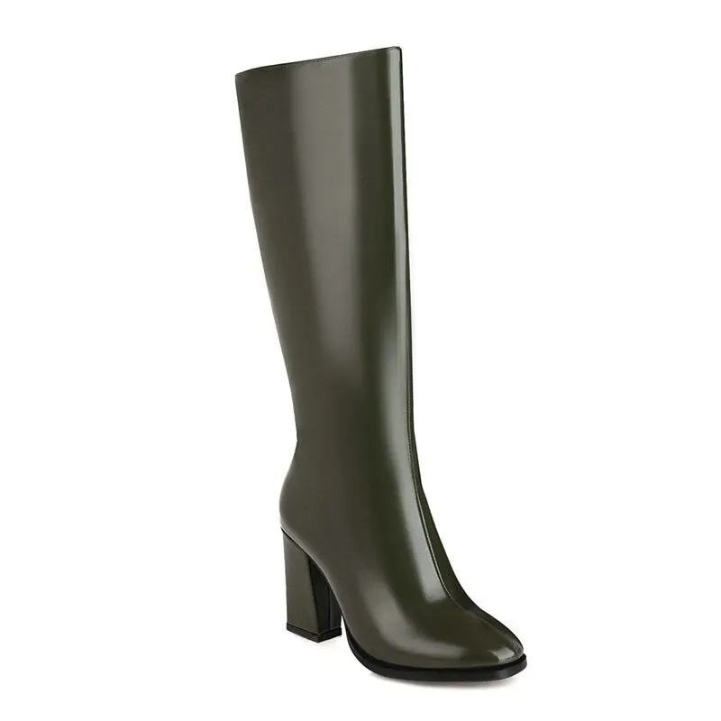Euro Style Female High Heels Fashion Party Night Club Shoes Woman Winter Warm Women Knee High Western Boots