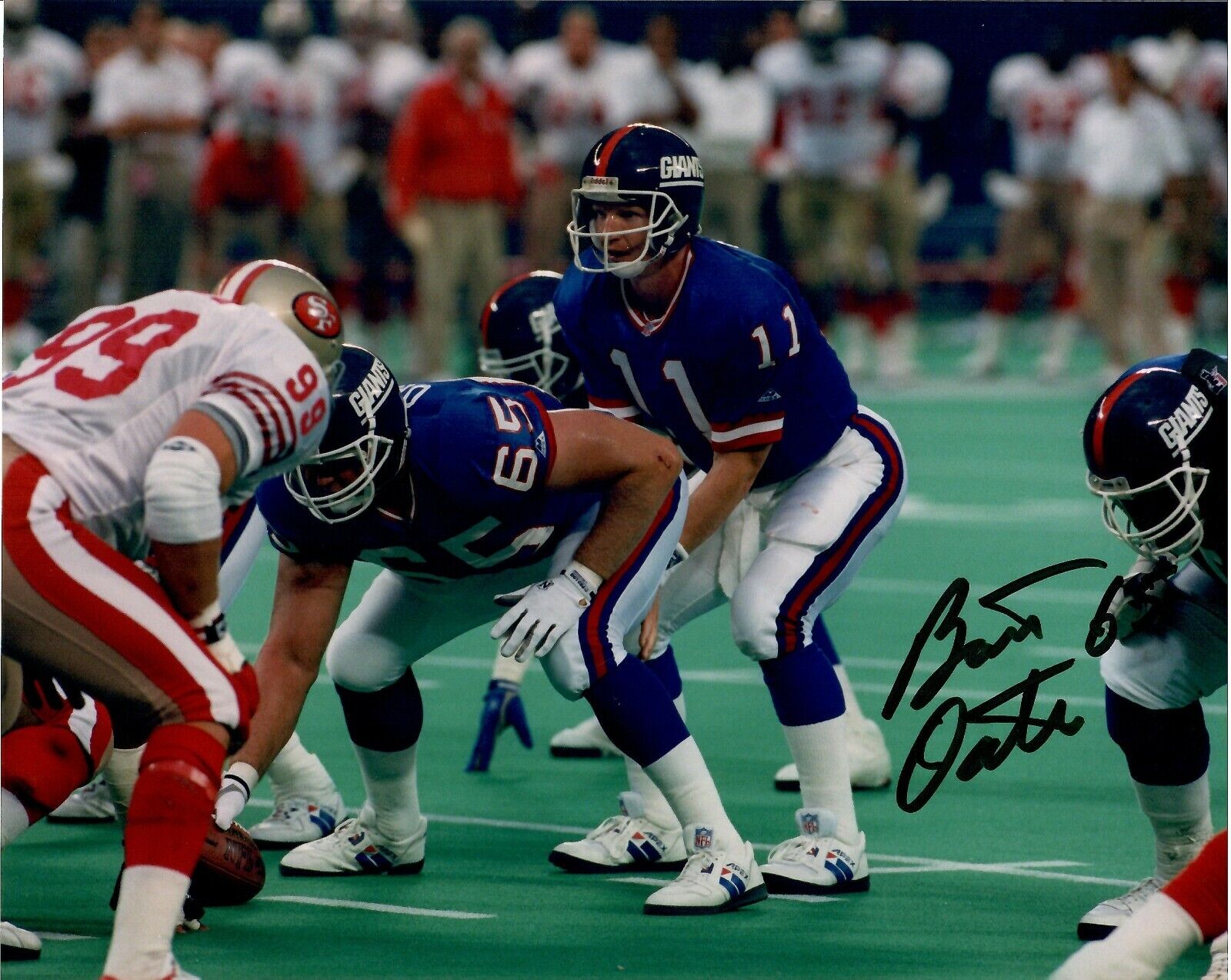 Bart Oats autographed signed 8x10 Photo Poster painting NFL New York Giants COA