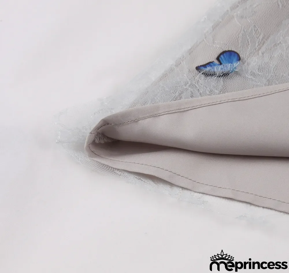 Women Double Layer Pansy Mesh Skirt