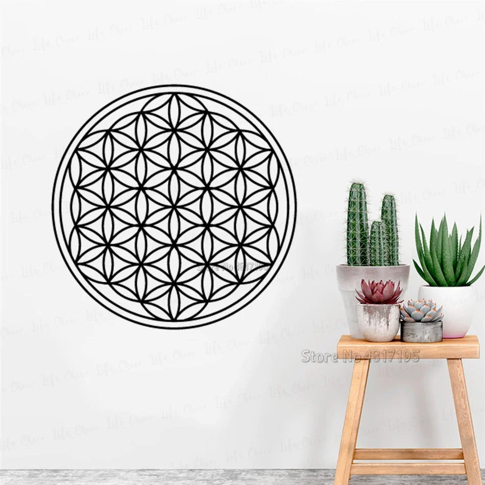 Flower Of Life Wall Art Vinyl Decal Mandala Flower Geometry Wall Stickers Seed Of Life Wall Decoration Yoga Studio Home Decor