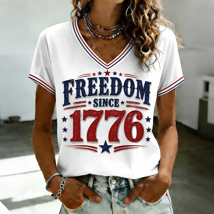 Freedom Since 1776 Printed Pattern Women's T-shirt