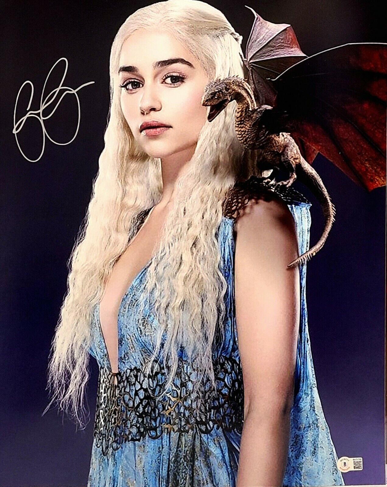 EMILIA CLARKE Signed Auto Game Of Thrones DAENERYS