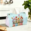 Butterfly Garden DIY PULeather Diamond Painting Tissue Box for Adults Beginners Large Size Diamond Art Paper Storage Holder for Living Room Bathroom Table Decor