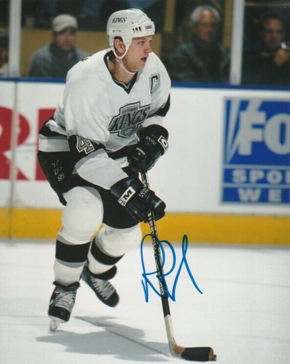 VINTAGE ROB BLAKE SIGNED LOS ANGELES LA KINGS 8x10 Photo Poster painting #2 Autograph HHOF PROOF