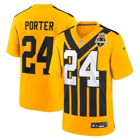 Youth Pittsburgh Steelers #24 Joey Porter Jr.  Gold Alternate 1933 Throwback Game Jersey