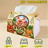 (24cm)Diamond Art Tissue Box Cover DIY PU Desktop Organizer Large(Farm)