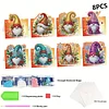 8PCS DIY Diamond Art Greeting Cards Xmas Congratulations Cards & Gifts (Gnome)