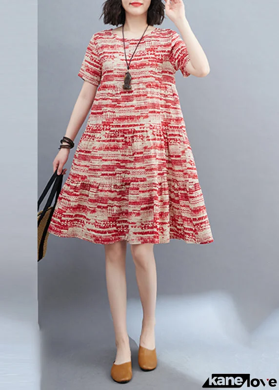 Casual Black O-Neck Ruffled Patchwork Mid Dress Summer