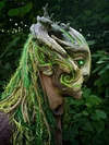 Green Elf Mask LED Halloween Forest Elf King Luminous Latex Mask Cosplay Party Props Decorations