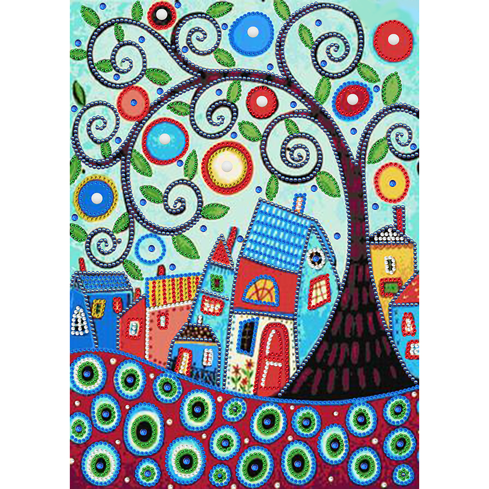 

30*40CM - Special Shaped Diamond Painting - Flowering House, 501 Original
