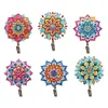 (US Local)6pcs/set DIY Special-shaped Diamond Painting Wall-mounted Key Hook Kit (Mandala)