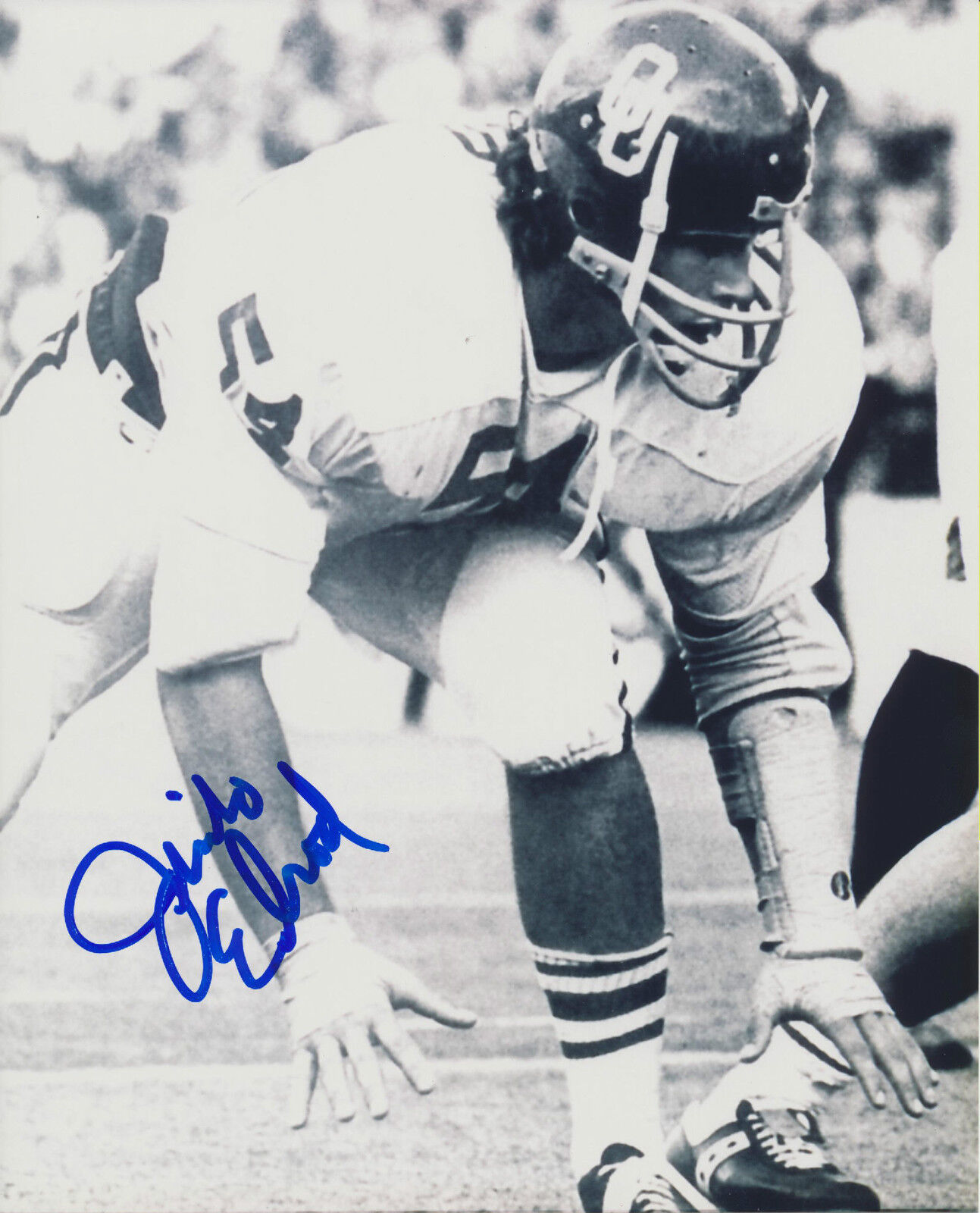 Jimbo Elrod autographed 8x10 Oklahoma Sooners B&WDeceased #1