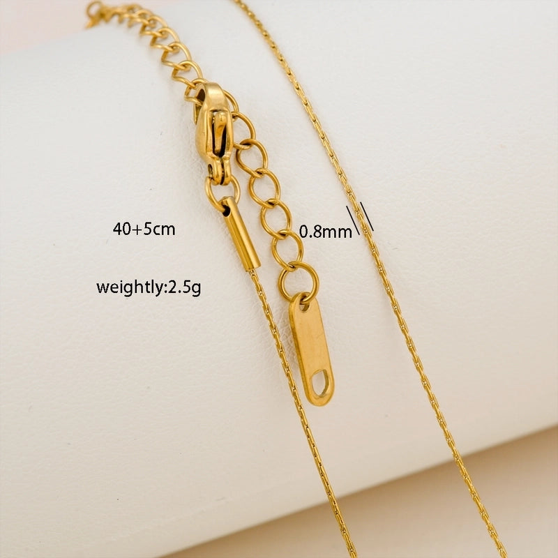 Basic Minimalist Solid Color 304 Stainless Steel 18K Gold Plated Necklace