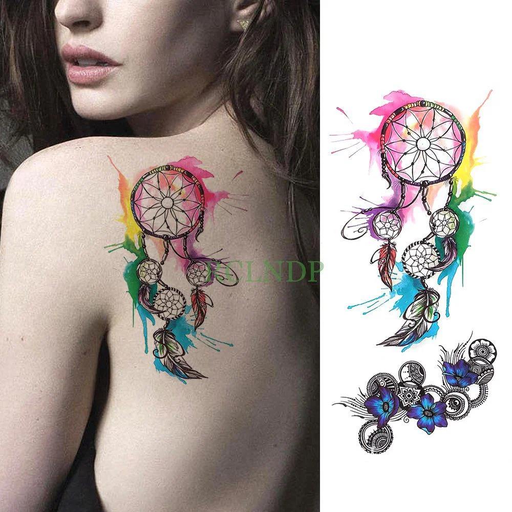 Waterproof Temporary Tattoo Sticker Cute Love Bird Leaf Crow Arabic Script Fake Tatto Flash Hand Arm Art Tatoo for Women Men