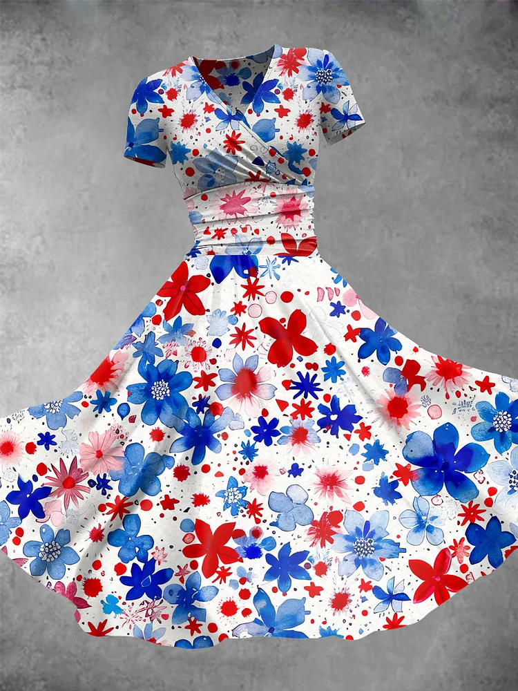 Women's Independence Day Print Maxi Dress