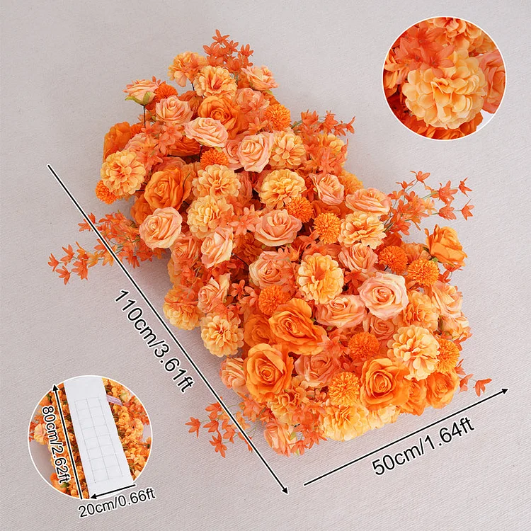 A8767 Orange Series Flower Row Arrangement Decor Wedding Event Arch Frame