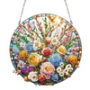 (Upgrade Size)DIY Diamond Painting Art Double Sided Effect Pendant Colorful Stained Glass Hanging Ornament Kit(rFlowers)
