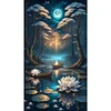 (40*70cm)Lotus Shadow Under The Moon - Full Round Drill Diamond Painting