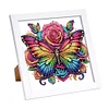Butterfly Flower 5D DIY Partial Special Shaped Drill Diamond Painting With Frame Kit 17.2x17.2cm