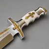 Nůž Bowie s pln&yacute;m tangem &ndash; Klasick&yacute; nůž Bowie DK-032 s kožen&yacute;m pouzdrem