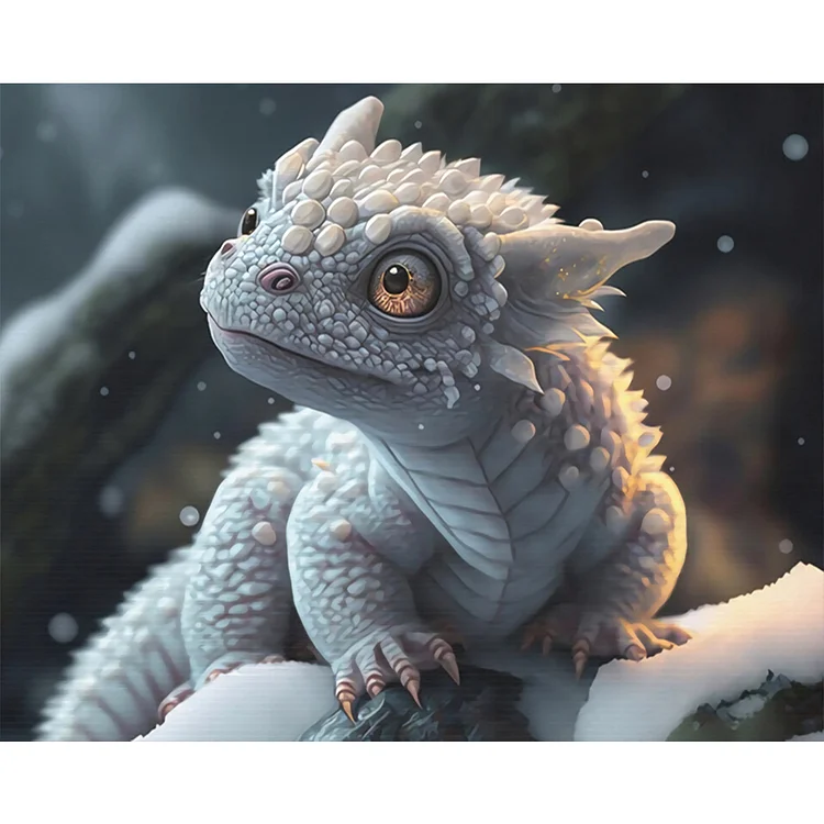 Snow Dragon Baby 50*40CM (Canvas) Full Round Drill Diamond Painting gbfke