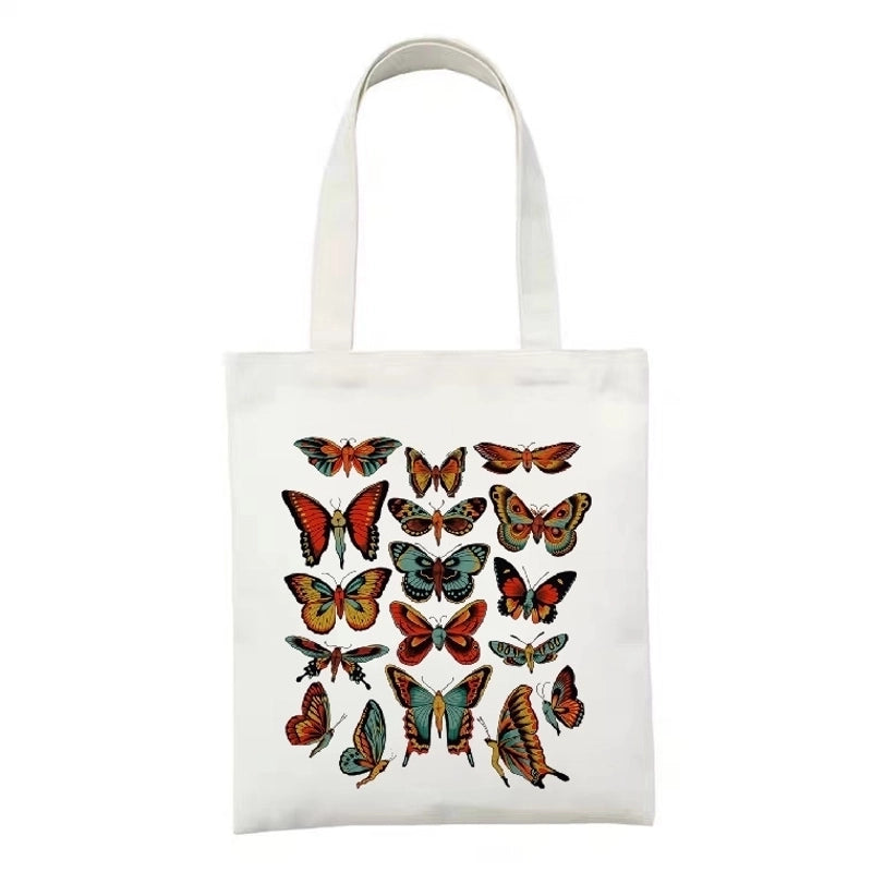 Women’s Minimalist Artistic Animal Mushroom Butterfly Shopping Bags