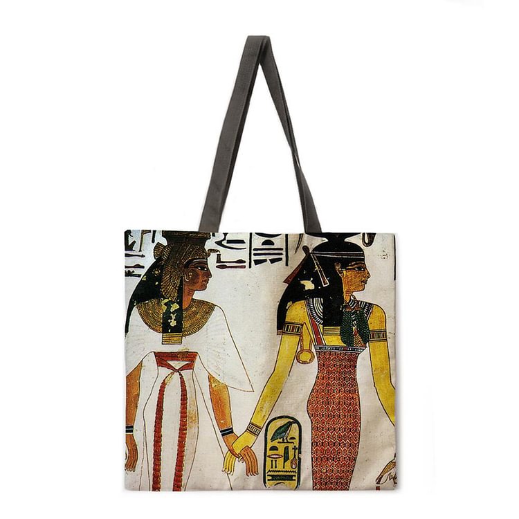 Egyptian Mural - Linen Tote Bag