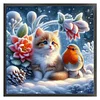 Cat And Birds-11CT Stamped Cross Stitch 40*40cm/15.75*15.75in