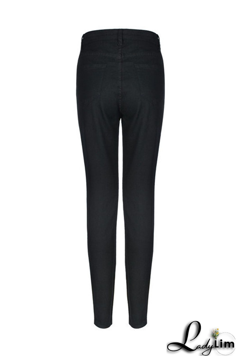 Black Fashion Casual Solid Basic High Waist Skinny Denim Jeans