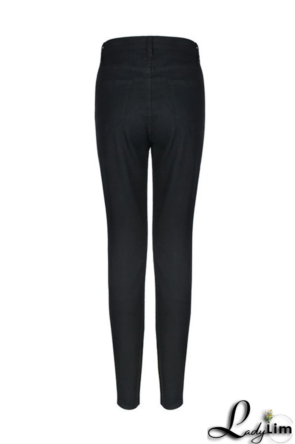 Black Fashion Casual Solid Basic High Waist Skinny Denim Jeans