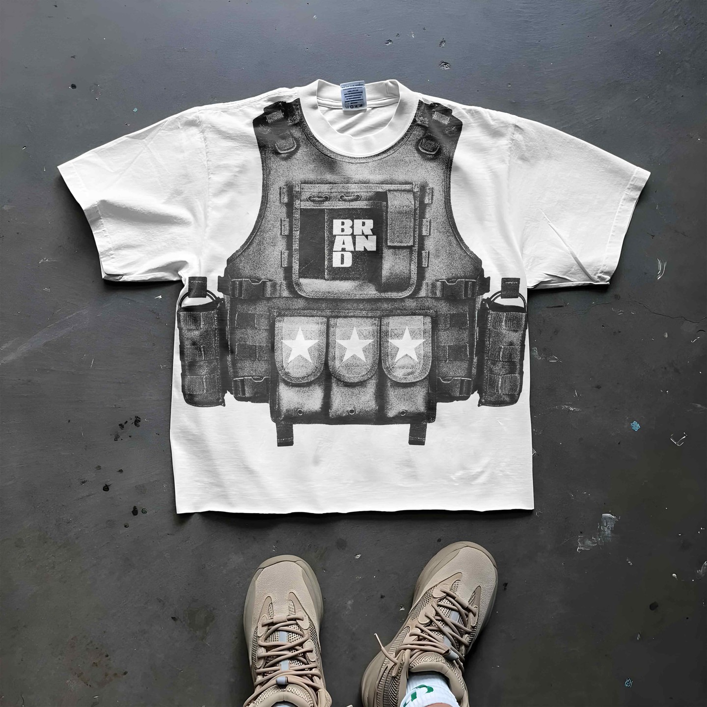 Personalized retro printed pattern loose T-shirt