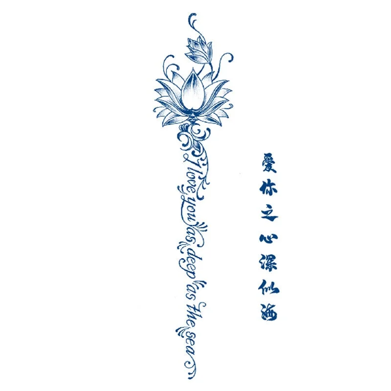 Semi-permanent Waterproof Temporary Tattoo Sexy flowers Body Art Tattoo Sticker Full Fake Tatoo Women Men