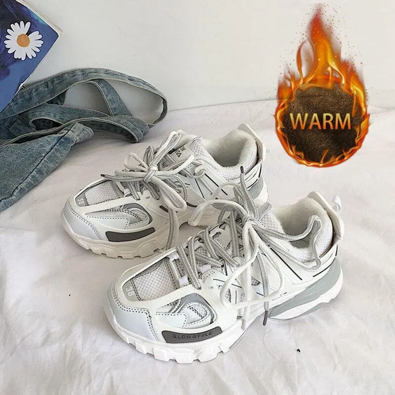 Lovely Pink Chunky Sneakers Women 2021 Thick Sole Girls Sport Shoes Bright Green Fashion Casual Dad Shoes Female Footwear