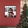 Cat Drinking Coffee-Full Round Diamond Painting 30*30CM