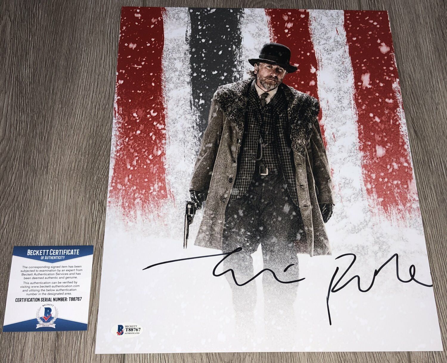 TIM ROTH SIGNED THE HATEFUL 8 EIGHT PULP FICTION 11x14 Photo Poster painting w/PROOF BECKETT BAS