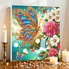 (Pre-Framed)Butterfly Flower-Special Shape Diamond Painting Kit(25x25cm)