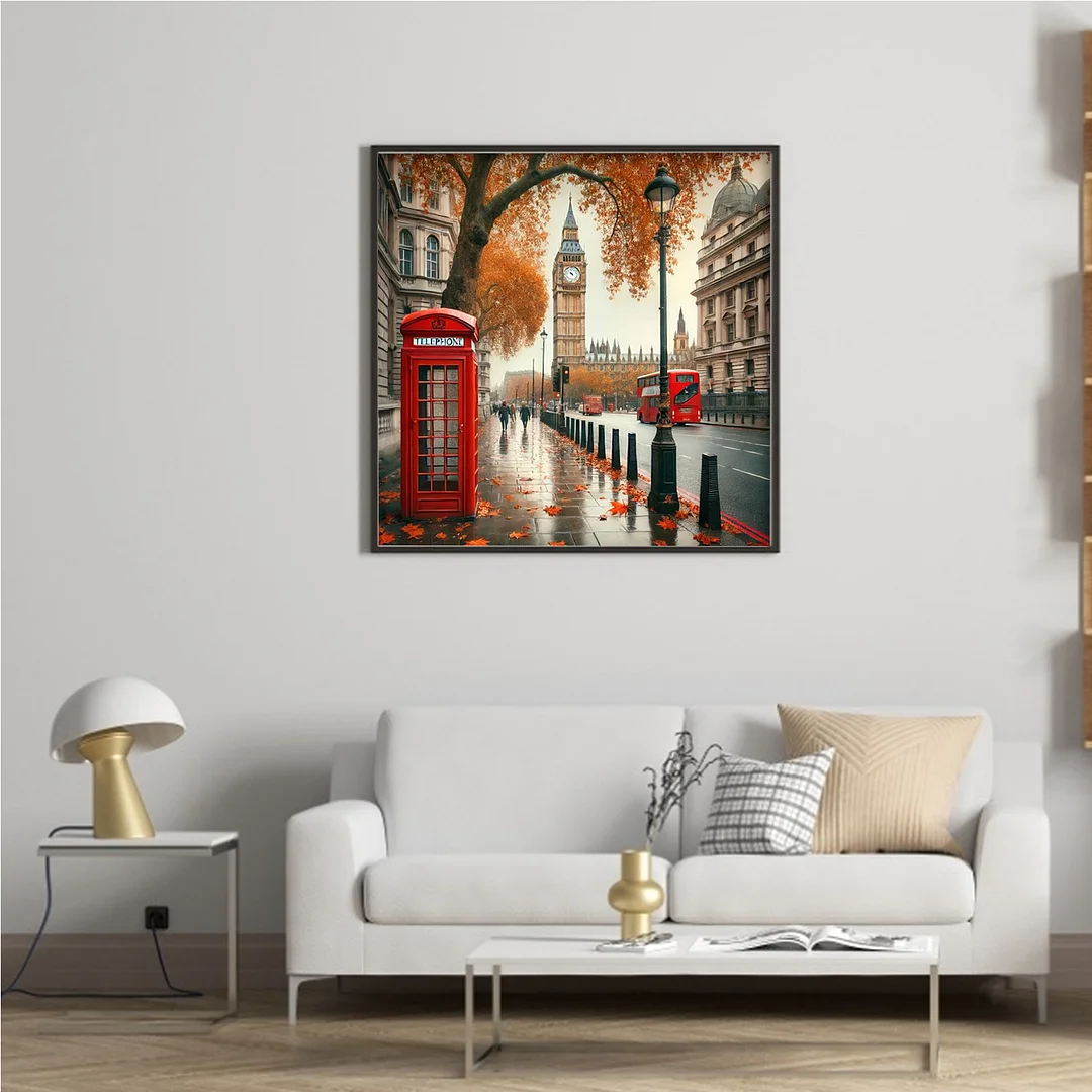 Street Scene Castle Full 14CT DIY Counted Cross Stitch Kits Home Decor 40x40cm