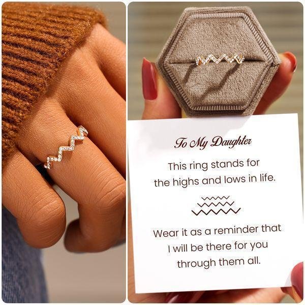To My Daughter - Highs And Lows Inspirational Ring