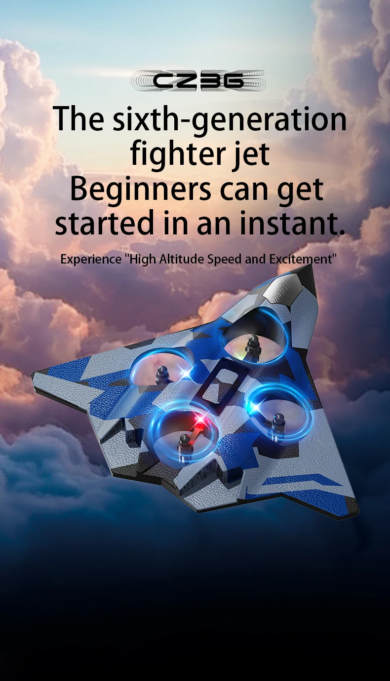 Tegooe Tegooe RC Stunt Glider for Kids - Durable EPP Foam Remote Control Airplane with 24G System