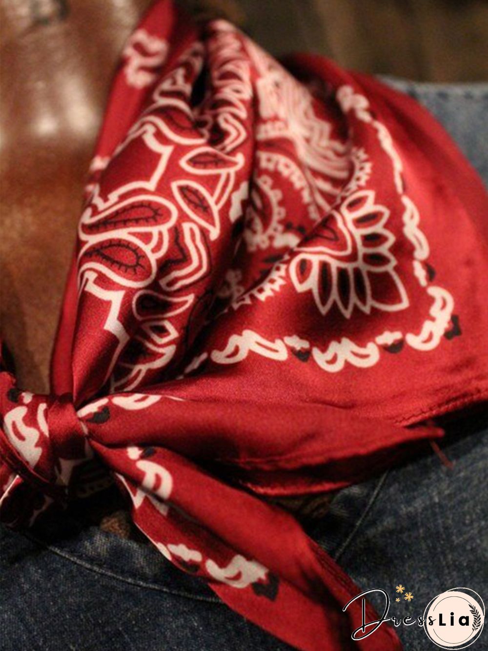 Western denim chiffon printed casual scarf