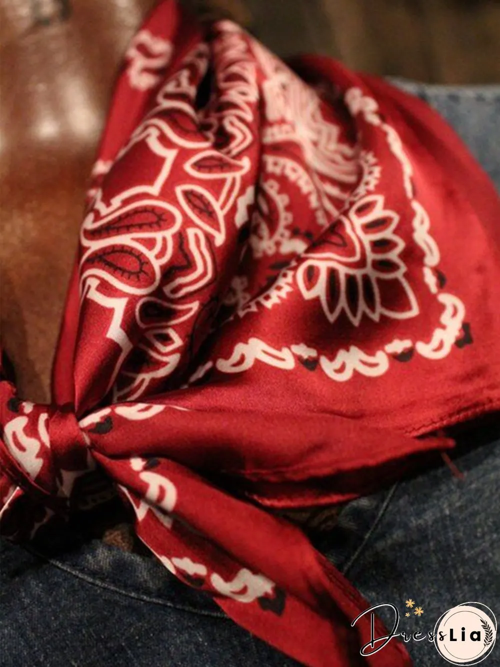 Western denim chiffon printed casual scarf