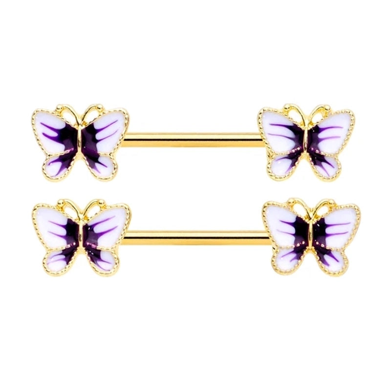 Sexy Cherry Eye Stainless Steel Copper Plating Inlay Zircon White Gold Plated Gold Plated Nipple Ring