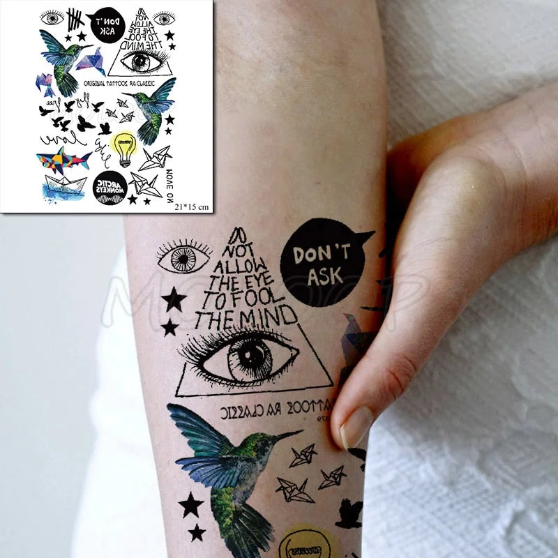 Temporary Tattoo Stickers Hands Together Peace Cross Fake Tatto Waterproof Tatoo Back Leg Arm Belly Big Size for Women Men Girl