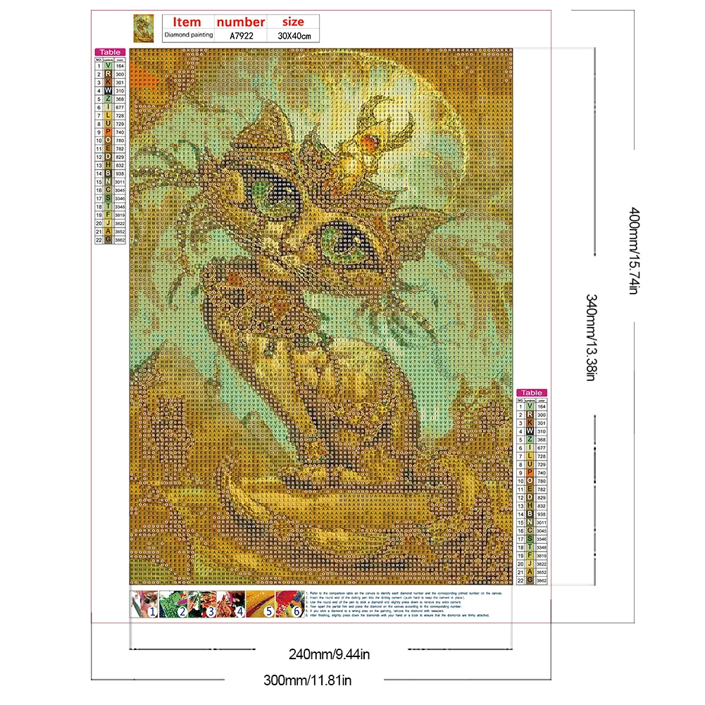 Diamond Painting - Full Round Drill - Egyptian Cat(Canvas|30*40cm)